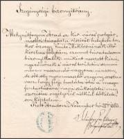 1863 Arad, Arad sz. kir. város polgármestere által kiállított szegénységi bizonyítvány