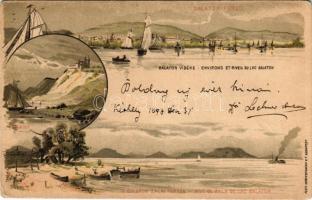 1898 Balatonfüred, Balaton vidéke, Zalai part, Tihany, Ezredéves Országos Kiállítás. Barna 2 kr Ga. litho s: Dörre (EK)