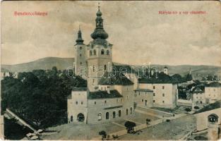 1913 Besztercebánya, Banksá Bystrica; Mátyás tér vár részlettel, piac. Machold F. kiadása / square, castle, market (fl)