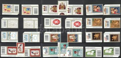 2016-2024 27 db ívsarki vonalkódos Karácsony és Húsvét bélyeg, összesen több mint 7.000Ft névértékben