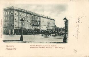 Pozsony Palugyay promenade and Hotel National (Rb)