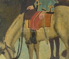 Vincze Gizella: Menekülő szabadságharcos. Olaj, vászon 57x44 cm