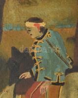 Vincze Gizella: Menekülő szabadságharcos. Olaj, vászon 57x44 cm