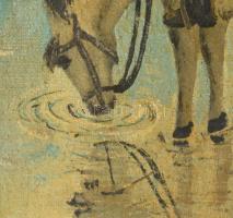 Vincze Gizella: Menekülő szabadságharcos. Olaj, vászon 57x44 cm