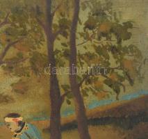 Vincze Gizella: Menekülő szabadságharcos. Olaj, vászon 57x44 cm