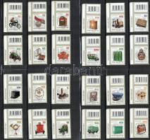 2017-2020 Postatörténet I-IV. ívsarki vonalkódos sorok, összesen több mint 7.000Ft névértékben