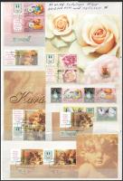 36 db szelvényes bélyeg összesen több mint 8.000 Ft névértékben, A/4-es berakólap mindkét oldalán