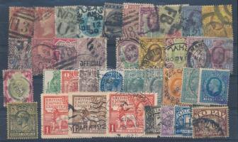 37 db régi angol bélyeg stecklapon