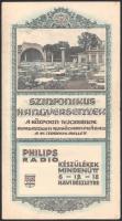 1930 Budapesti Központi Általános Tejcsarnok Részvénytársaság szimfonikus hangversenyeinek programja