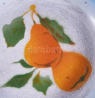 Lampart zománcozott tál, sérüléssel, d: 19 cm