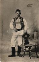 1915 Zagreb, Zágráb; Horvát népviselet. Jul. Hühn kiadása / Croatian folklore (EB)