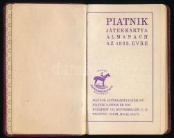 1933 Piatnik Játékkártya Almanach az 1933. évre, zsebnaptár