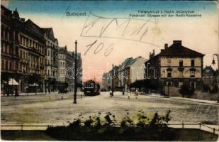 1917 Budapest XI. Fehérvári út (Bartók Béla út), Hadik laktanya, 19-es villamos (fl)