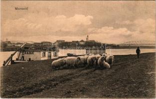 Marót, Morovic; BAJAN hajó, híd. Wannek kiadása / ship, bridge (vágott / cut)