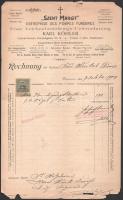 1904 Temesvár, "Szent Margit" Erste Leichenbestattungs-Unternehmung fejléces számla, szaka...