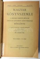1917-1924 A Magyar Könyvszemle c. folyóirat 8 évfolyama, 4 kötetbe kötve. Szerk.: Gulyás Pál. Bp., 1...