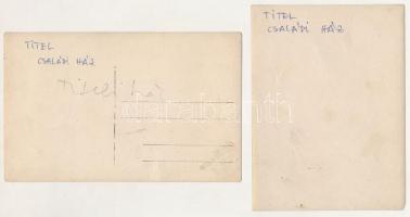 Titel - 2 db RÉGI fotó és fotós képeslap: családi ház / 2 pre-1945 photo and photo postcard: family ...