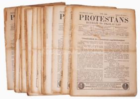 1906 A Protestáns Egyházi és Iskolai Lap 41 db száma (a teljes évfolyam 53 szám), változó állapotban, sérülésekkel