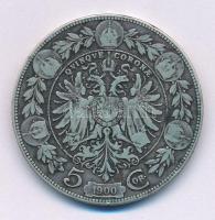 Ausztria 1900. 5K Ag "Ferenc József" T:F patina Austria 1900. 5 Corona Ag "Franz Joseph" C:F patina Krause KM#2807