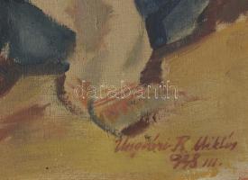 Ungvári R. Miklós Ungvár, (1911 - 2001): Varró lányok. Olaj, vászon, jelzett, keretben 42x40 cm