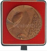 1970. "100 éves a Magyar Meteorológiai Szolgálat 1870-1970" kétoldalas bronz emlékplakett (~90mm) dísztokban T:AU