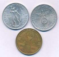 1948. "Magyar Állami Pénzverő / Budapest Nemzetközi Vásár" Al emlékérem (32mm) + 1949. "Magyar Állami Pénzverő / Budapesti Nemzetközi Őszi Vásár" Al emlékérem (32mm) + 1975. "Hungexpo Budapest - Bulgár Nemzeti Kiállítás" bronz emlékérem (32mm) T:XF-VF