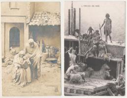 19 db RÉGI Mastroianni szobor-művészlap / 19 Mastroianni sculptochromie and art postcards