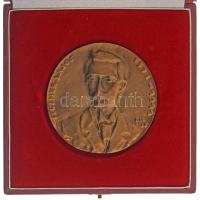 Borsos Miklós (1906-1990) 1956. "Steiner Lajos 1871-1944" kétoldalas, öntött, bronz emlékérem, hátoldalán gravírozva (~80mm) dísztokban T:AU