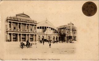 Roma, Rome; Piazza, Stazione di Termini / railway station (gyűrődés / crease)