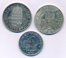 1985. 20Ft Cu-Ni "FAO" + 1986. 100Ft Cu-Ni "Fáy András" + 1991. 100Ft Cu-Ni "II. János Pál pápa látogatása" mindhárom kapszulában T:BU,AU (eredetileg PP)