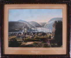 5 db képkeret, metszetekkel. kb 21x26 cm