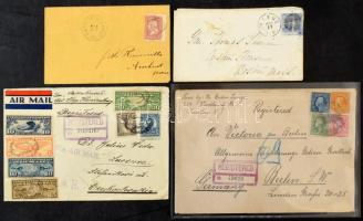 USA 95 db küldemény, közte levelek, díjjegyesek, ajánlott küldemények, cenzúrák, a korai időszakból kb 1930-ig