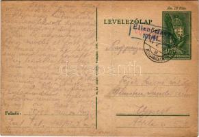 1944 Fejér János zsidó KMSZ (közérdekű munkaszolgálatos) tábori posta 101/41. munkás század levele. Judaika / WWII Letter from a Jewish labor serviceman. Judaica (fa)