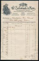 cca 1890 Bécs, W. Schwaab &amp; Komp. által kiállított egyenruha számla