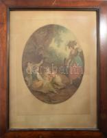 Hamilton - Bartolozzi: Night. Litográfia, papír. XIX. sz. Jelzett. Üvegezett fa keretben. 28x36 cm / 42x52 cm