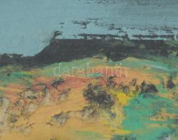 M. Péter János (1941-2009): Sepsiszentgyörgy környéke.. Olaj, karton, üvegezett fa keretben, 11x15 c...