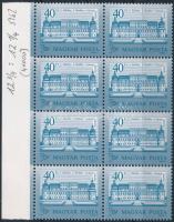 1987 Kastélyok III. 40Ft ívszéli nyolcastömb sihl papíron, 12 3/4 : 12 1/4 fogazással (60.000)