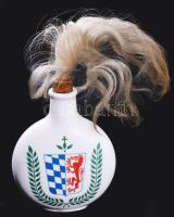 Bajor címeres burnótos palack, m: 13 cm