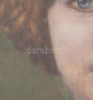 Jelzés nélkül: Női portré. Olaj, vászon, felkasírozva, kissé sérült, üvegezett keretben.31x27 cm / 4...