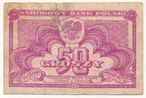 Lengyelország 1944. 50Gr T:VG,G szakadás Poland 1944. 50 Groszy C:VG,G tear Krause P#104