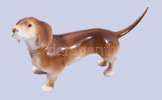 Royal Dux kutya, jelzett, hibátlan, h: 17 cm