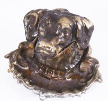 Kutyafej alakos alumínium tintatartó, m: 10 cm