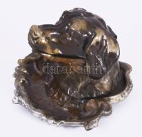 Kutyafej alakos alumínium tintatartó, m: 10 cm