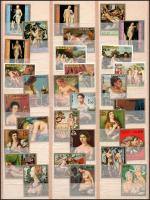 10 klf Aktfestmény kiadás nagy méretű berakólapon, összesen 62 klf bélyeg