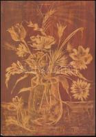 Sosana Gyula: Virág csendélet Dávid csillaggal. Olaj, karton, jelzett 21x29 cm