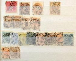 Ausztria 1850-1900 90 db bélyeg, közte sok újnyomat, utánnyomás is + 7 db modern bélyeg, 8 lapos A5-...