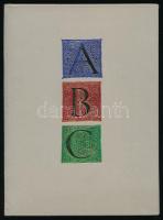 Csapodiné Gárdonyi Klára: A magyarországi miniatúrák kis ábécéje. Szerk. és tervezte a Magyar Iparművészeti Főiskola Typo-Grafikai Tanszéke Haimann György tanszékvezető egyetemi tanár vezetésével. A miniatúrákat Szelényi Károly színes Ektachrome fényképei alapján sokszorosították. Bp., 1970, Magyar Iparművészeti Főiskola, [8+48+8] p. Készült kézzel merített papíron és ikonolux műnyomó papíron. Az egészoldalas műmellékletek 4 szín + 2-féle arany + vaknyomás, a kötéstábla A, B, C iniciáléja 2 szín + arany nyomás technikával készült. Bibliofil kiadvány, készült 1000 példányban!  Kiadói műbőr kötés, kissé kopottas állapotban.