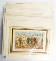 30 db vegyes témákat ábrázoló metszet, acélmetszet, paszpartuban 37x30 cm