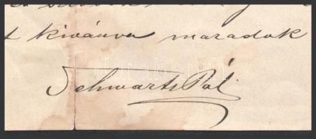 cca 1900-1910 Az aradi Rákóczi Társaság fejléces levélpapírjára írt levél, két beírt oldal, Schwartz...