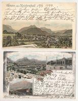 Bad Reichenhall - 9 pre-1945 town postcards, with lithos